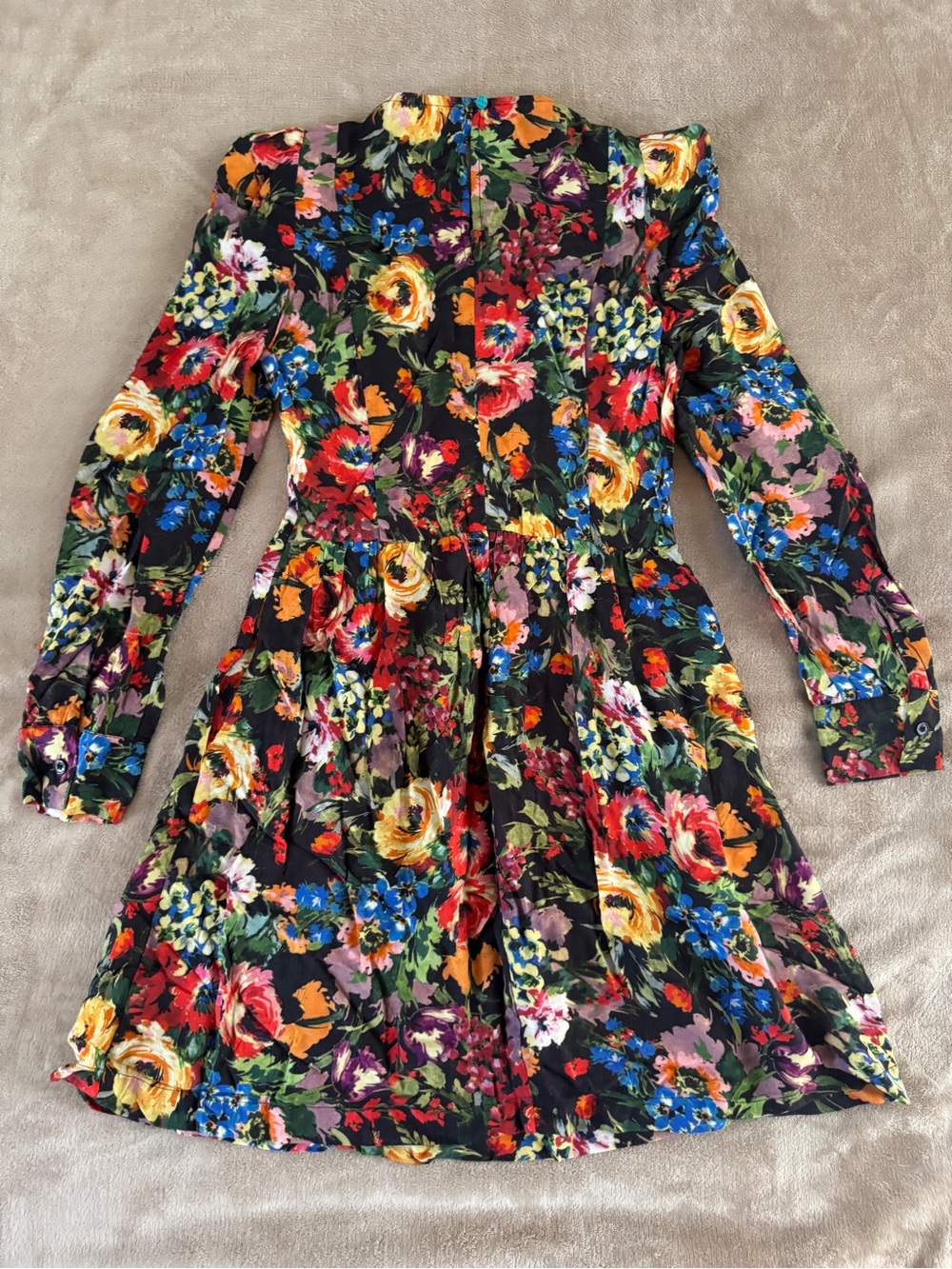 Love Moschino Floral Fit & Flare Dress Puff Shoulder Long Sleeve IT 40 US 6 - Picture 9 of 9